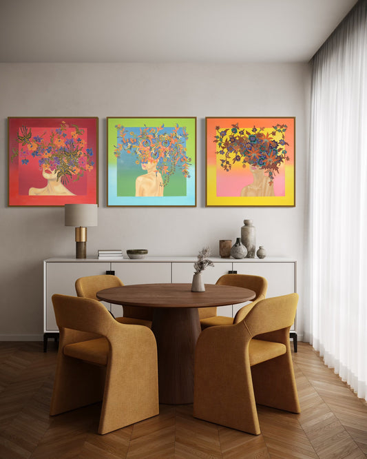 Malaysian batik collage on Painting